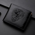 Wallet Men's Personalized Three-Fold 3D Embossed Wallet Multi-Card Credit Card Holder Zipper Coin Short Wallet Men