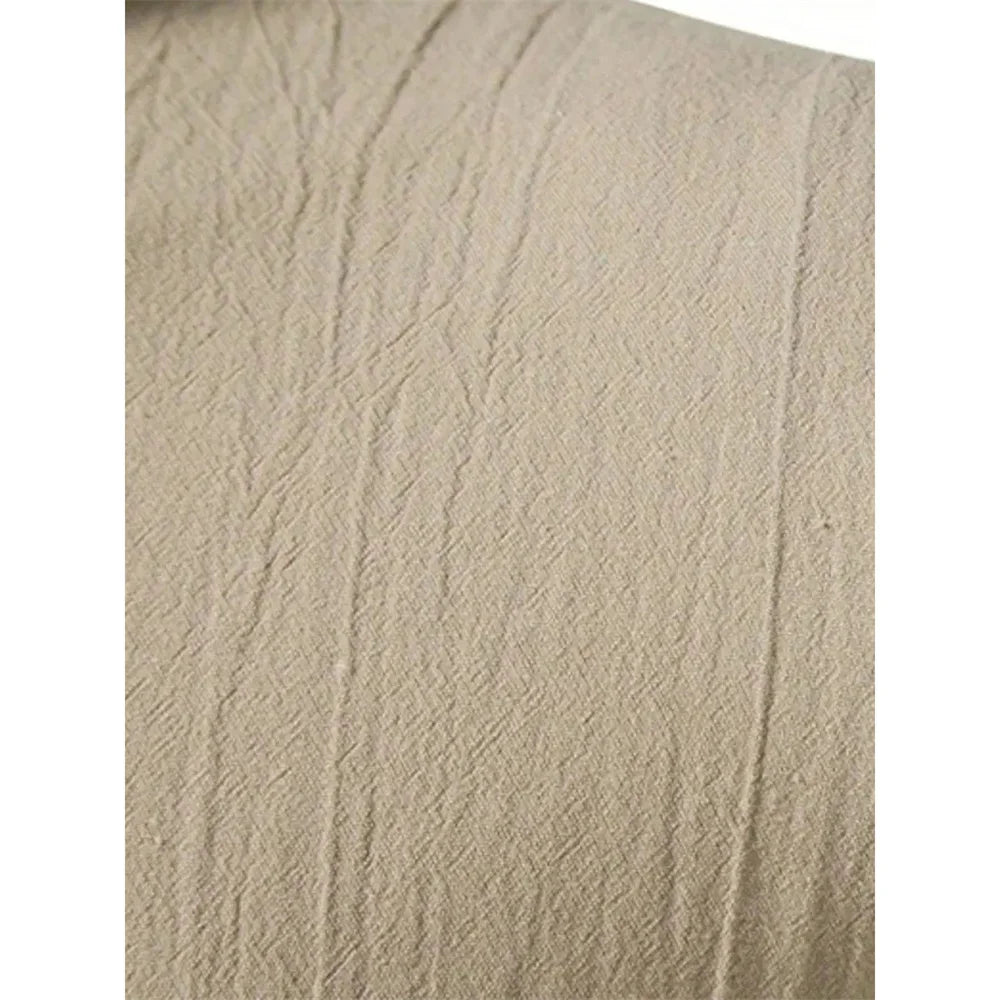 Men's Retro Shirt Short Sleeve Cotton Linen Lightweight Breathable Solid Color Fashion Tops Pirate V-neck Male Stylish Shirs