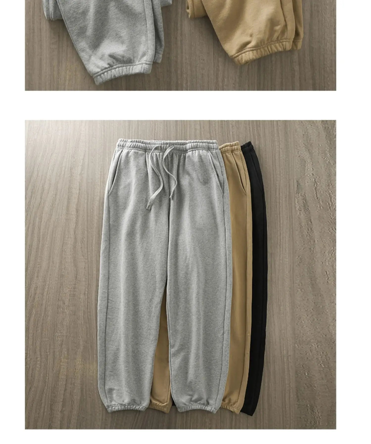 DUKEEN 500G Heavyweight Men Sweatpants Spring and Autumn 100% Cotton Loose Casual Sport Jogger Pants Men's Drawstring Trouse