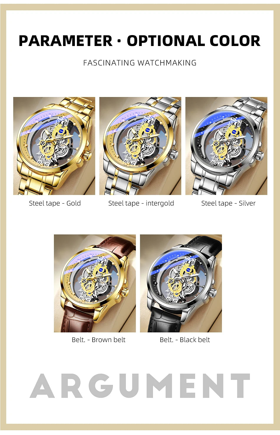 Hot Trendy Fashion Wholesale Men Golden Skeleton Automatic Quartz Wrist Watches Luxury