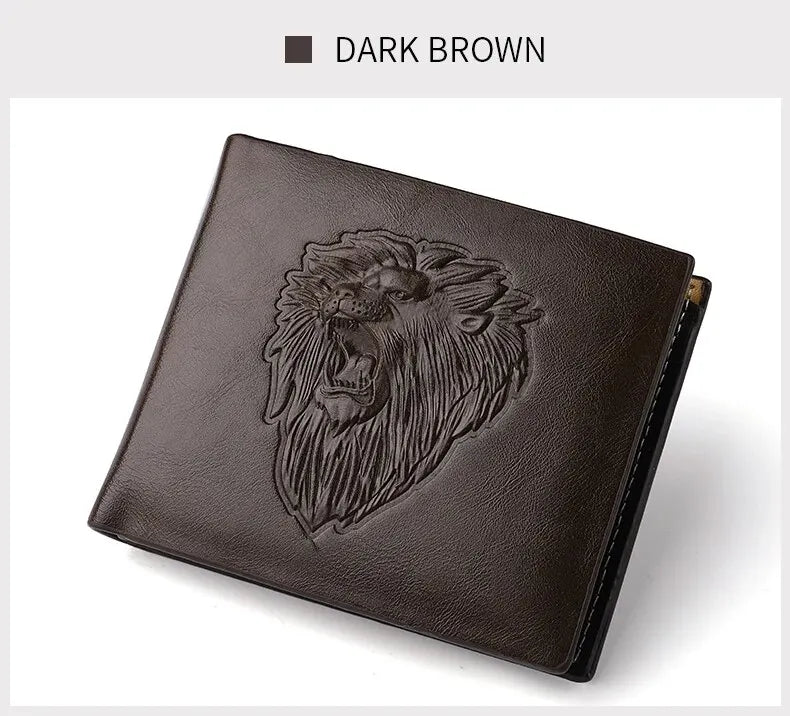 Wallet Men's Personalized Three-Fold 3D Embossed Wallet Multi-Card Credit Card Holder Zipper Coin Short Wallet Men