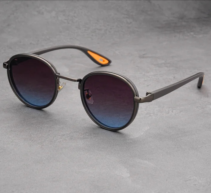 Vintage designer outdoor sunglasses Men Round Fashion Plastic Titanium High Quality Sun Glasses Man UV Protection glasses woman