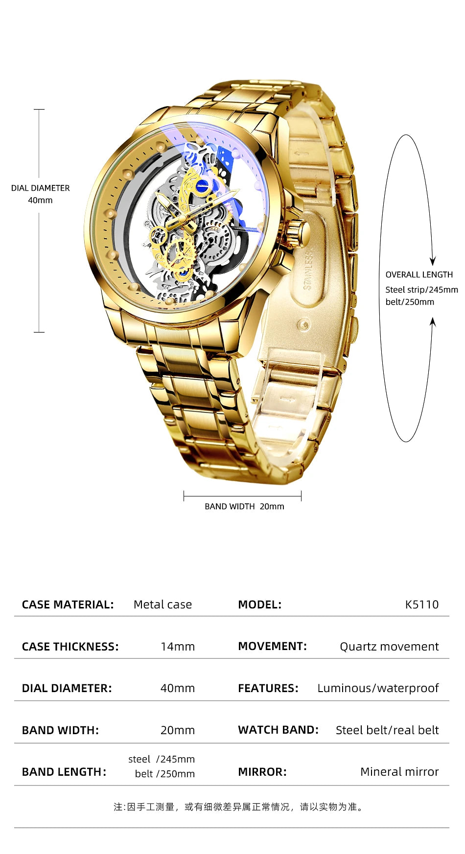 Hot Trendy Fashion Wholesale Men Golden Skeleton Automatic Quartz Wrist Watches Luxury