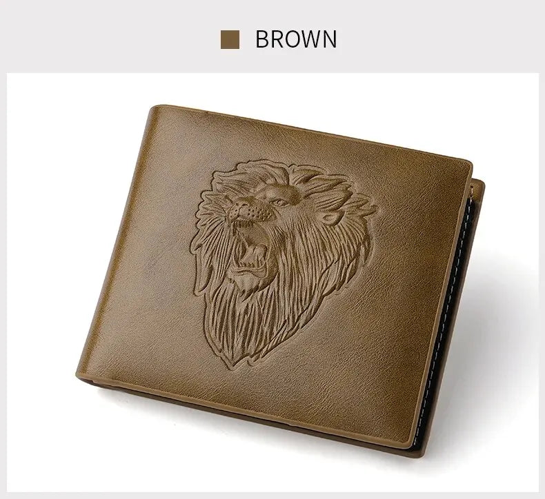 Wallet Men's Personalized Three-Fold 3D Embossed Wallet Multi-Card Credit Card Holder Zipper Coin Short Wallet Men