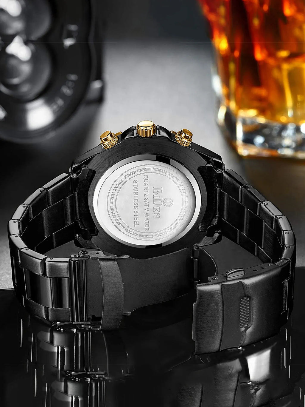 BIDEN Men's sports watch, chronograph, waterproof date simulation quartz watch, men's business watch