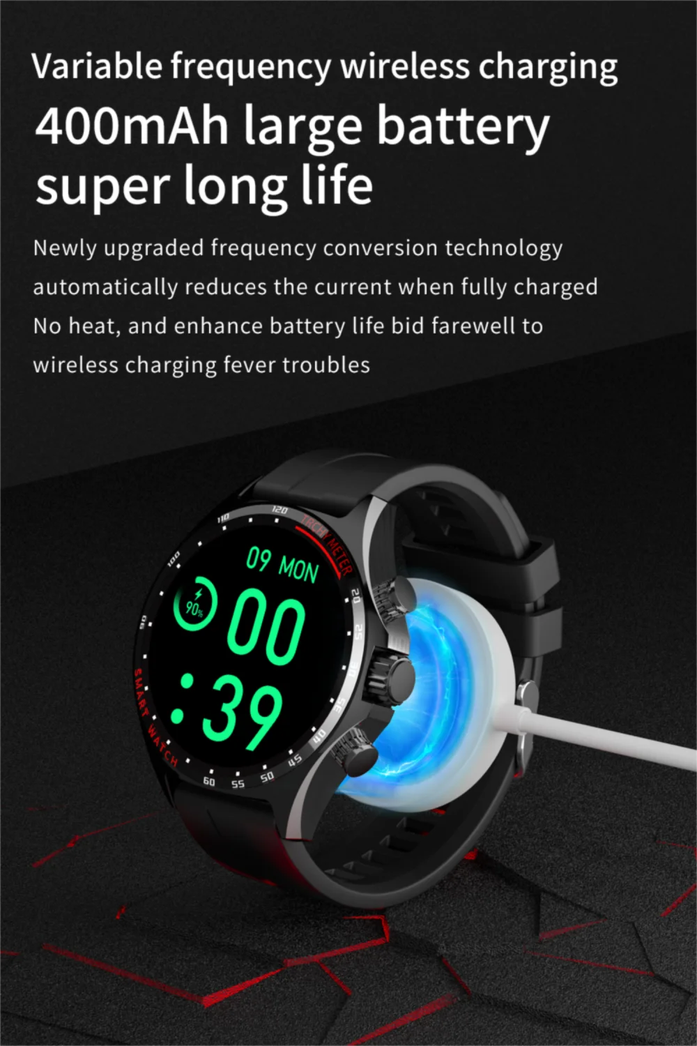 Hotsale Silver Gold Stainless Steel Color Smart Watch 1.58 Inch Bt Call Nfc Wireless Charging Smartwatch