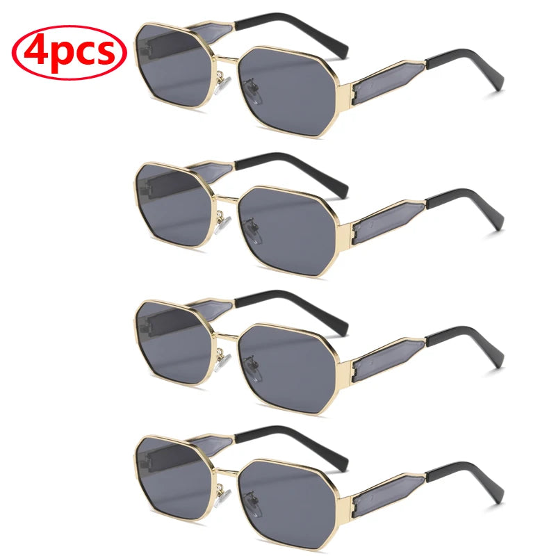 New Fashion Vintage Sunglasses Women Men Brand Designer Retro Metal Rectangle Sun Glasses Female Male Popular Black Eyewear